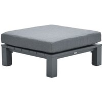Product photograph of Saar Fabric Ottoman In Mystic Grey With Carbon Black Frame from Furniture in Fashion