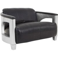 Product photograph of Sadalmelik Upholstered Leather 2 Seater Sofa In Black from Furniture in Fashion