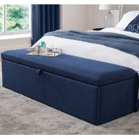 Product photograph of Sadzi Fabric Blanket Box In Blue from Furniture in Fashion