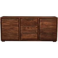 Product photograph of Saki Sheesham Wood Sideboard 2 Doors 3 Drawers In Acacia from Furniture in Fashion