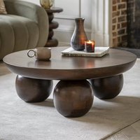 Product photograph of Salerno Wooden Coffee Table Round In Dark Oak from Furniture in Fashion
