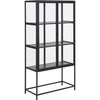 Product photograph of Salvo Steel Display Cabinet With 2 Doors In Matt Black from Furniture in Fashion