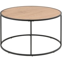 Product photograph of Salvo Wooden Coffee Table Round With Black Metal Frame from Furniture in Fashion