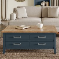 Product photograph of Sanford Wooden Coffee Table With Drawers In Blue from Furniture in Fashion