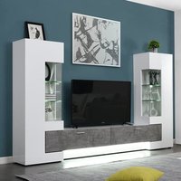 Product photograph of Santiago Entertainment Unit In White Gloss And Concrete Effect from Furniture in Fashion