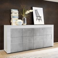 Product photograph of Santino Sideboard In White High Gloss And Grey With 4 Doors from Furniture in Fashion