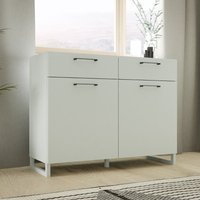 Product photograph of Sarnia Wooden Sideboard With 2 Doors 2 Drawers In Light Grey from Furniture in Fashion