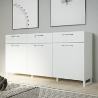 Product photograph of Sarnia Wooden Sideboard With 3 Doors 3 Drawers In Light Grey from Furniture in Fashion