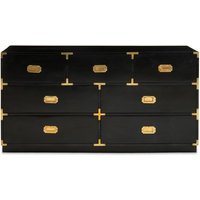 Product photograph of Sartor Wooden Chest Of 7 Drawers In Black And Gold from Furniture in Fashion