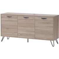 Product photograph of Sarva Wooden Sideboard With Black Metal Legs In Oak from Furniture in Fashion