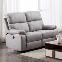 Product photograph of Sault Electric Recliner Fabric 2 Seater Sofa In Light Grey from Furniture in Fashion