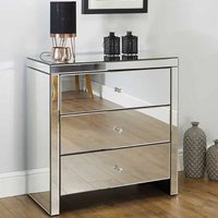 Product photograph of Saville Mirrored Chest Of 3 Drawers In Silver from Furniture in Fashion