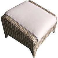 Product photograph of Savvy Wicker Weave Ottoman With Beige Cushion In Natural from Furniture in Fashion