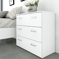 Product photograph of Scalia Wooden Chest Of 3 Drawers In White from Furniture in Fashion