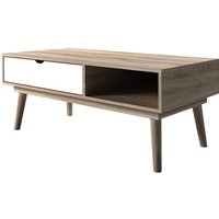 Product photograph of Scandia Wooden Coffee Table In Oak And White from Furniture in Fashion