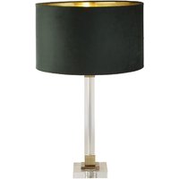 Product photograph of Scarborough Green Velvet Shade Table Lamp In Crystal Base from Furniture in Fashion