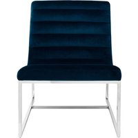Product photograph of Sceptrum Curved Velvet Lounge Chair With Steel Frame In Blue from Furniture in Fashion