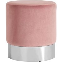 Product photograph of Sceptrum Round Velvet Stool With Silver Steel Base In Pink from Furniture in Fashion