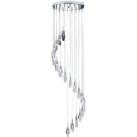 Product photograph of Sculptured 20 Light Crystal Multi Drop Pendant Light In Chrome from Furniture in Fashion