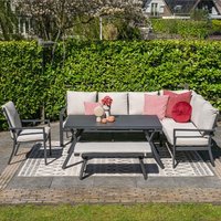 Product photograph of Seraglio Corner Lounge Dining Set Right In Carbon Black from Furniture in Fashion