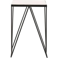 Product photograph of Shalom Square White Marble Top Side Table With Matt Black Legs from Furniture in Fashion