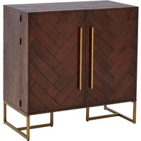Product photograph of Shaula Wooden Drinks Cabinet With Antique Brass Legs In Brown from Furniture in Fashion