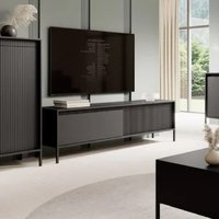 Product photograph of Shawnee Wooden Tv Stand With 2 Flip Doors In Black from Furniture in Fashion