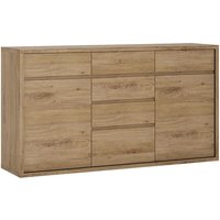Product photograph of Sholka Wooden Wide Sideboard With 2 Doors And 6 Drawers In Oak from Furniture in Fashion
