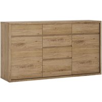 Product photograph of Sholka Wooden Wide Sideboard In Oak With 2 Doors And 6 Drawers from Furniture in Fashion