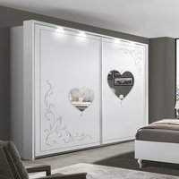 Product photograph of Sialkot Wooden Wardrobe With Mirror In Serigraphy White And Led from Furniture in Fashion