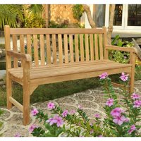 Product photograph of Sierra Small Wooden Garden Seating Bench In Teak from Furniture in Fashion