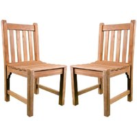Product photograph of Sierra Teak Wooden Outdoor Side Chairs In Pair from Furniture in Fashion