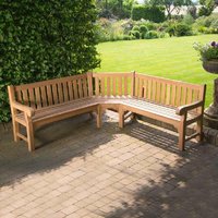 Product photograph of Sierra Wooden Corner Garden Seating Bench In Teak from Furniture in Fashion