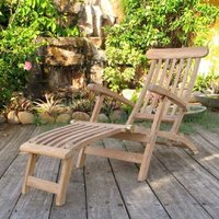 Product photograph of Sierra Wooden Sun Louger In Teak from Furniture in Fashion