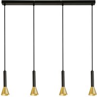 Product photograph of Signal 4 Light Gold Shade Bar Pendant Light In Black from Furniture in Fashion