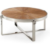 Product photograph of Silas Coffee Table Round In Ash Veneer With Polished Frame from Furniture in Fashion