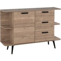 Product photograph of Sineu Wooden Sideboard With 1 Door 3 Drawers In Mid Oak from Furniture in Fashion