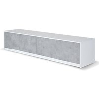 Product photograph of Sion Tv Stand 4 Doors In Matt White And Concrete Effect from Furniture in Fashion
