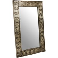 Product photograph of Siros Wall Bedroom Mirror In Metallic Silver Wooden Frame from Furniture in Fashion