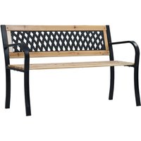 Product photograph of Siya 120cm Wooden Garden Bench With Steel Frame In Black from Furniture in Fashion
