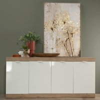 Product photograph of Slemon White High Gloss Sideboard With 4 Doors In Cadiz from Furniture in Fashion