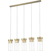 Product photograph of Socorro 5 Light Crystal Clear Pendant Light In Antique Bronze from Furniture in Fashion