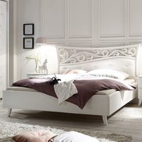 Product photograph of Solar Wooden King Size Bed In Serigraphed White from Furniture in Fashion