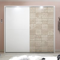 Product photograph of Soxa Led Wooden Sliding Door Wardrobe In Serigraphed Sonoma Oak from Furniture in Fashion