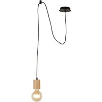 Product photograph of Spinny Ceiling Pendant Light In Wood And Matt Black from Furniture in Fashion
