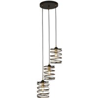 Product photograph of Spring 3 Light Multi Drop Pendant Light In Gold And Black from Furniture in Fashion