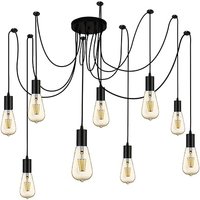 Product photograph of Squiggle 9 Lights Pendant Ceiling Light In Black from Furniture in Fashion