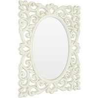 Product photograph of Stains Lace Design Wall Bedroom Mirror In Weathered White Frame from Furniture in Fashion