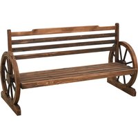 Product photograph of Stella 142cm Wooden Garden Seating Bench In Brown from Furniture in Fashion