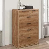 Product photograph of Stock Wooden Chest Of 6 Drawers In Rustic Oak from Furniture in Fashion